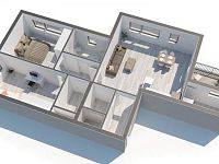 Komfortní byt 3+kk s lodžií a krytým parkováním, lokalita Tábor – Fibichova - Půdorysy