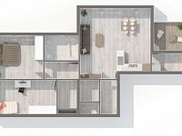 Komfortní byt 3+kk s lodžií a krytým parkováním, lokalita Tábor – Fibichova - Půdorysy