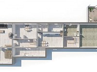 Prostorný rodinný dům s uzavřeným dvorem, zahradou a hospodářským zázemím,  Újezdec u Vlachova Březí - Přízemí