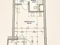 Pronájem 1+kk/B  27,5 m2 + sklep 4m2 + garážové stání novostavba 4.patro  výtah Praha 9 Vysočany - plánek bytu s rozměry.jpg