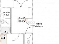 pronájem byt 1+1 50 m2 P5 Smíchov  ul. Na Celné 1.patro cihla nezařízený bez výtahu - plánek bytu nový 2026