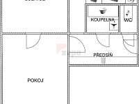 pronájem 2+1 53 m2 3patro cihla  Praha 9 Hloubětín u metra nezař. cihla výtah - plánek bytu