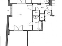 Pronájem bytu 2+1 89m2 dva balkony Štěpánská Praha 1 - Půdorys