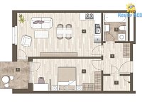 Pronájem bytu 2+kk 60m Mukařovského Praha Stodůlky - Půdorys