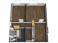 Příjemný byt se zahrádkou v Dobrovici u Mladé Boleslavi. - Půdorys