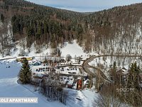 Z obýváku přímo na sjezdovku! Stylový apartmán 1+kk s terasou a parkováním – Prkenný Důl - Foto 19