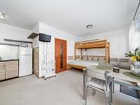 Z obýváku přímo na sjezdovku! Stylový apartmán 1+kk s balkonem a parkováním – Prkenný Důl - Foto 11