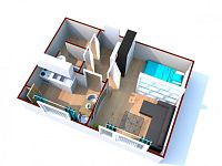 Pronájem bytu 1+1, ulice Přátelství, Jičín - 3D pdorys bytu.jpg
