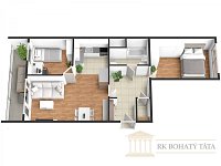 Prodej pěkného bytu 3 + kk/L, panel, 70 m2, Praha 3 - Žižkov, ul. Jeseniova. - Jeseniova 3D 1.jpg