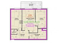 Dlouhá louka Na Zlaté stoce: Byt 3+kk s balkonem a parkovacím stáním - Půdorys