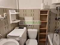 Pronájem částečně zařízeného zděného bytu 1+1 s možností užívání zahrady, v ulici Matice školské ČB. - Koupelna s pračkou, úložným prostorem a vanou