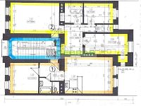 Slunný a prostorný byt 2+kk v docházkové vzdálenosti centra Českých Budějovic a zastávek MHD - Půdorys byt č. 6 (označen 1)