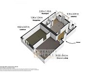 Prodej 2+1, OV, 58 m2, Děčín, Zámecká - pudorys3D.jpg