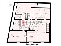 Prodej víceúčelového domu s bytem, penzionem a restaurací – Ražice u Písku - plánek podkroví