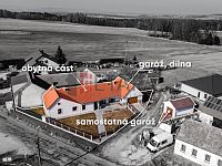 Prodej rodinného domu s dílnou a dvěma garážemi v obci Strážkovice. - dům a garáž