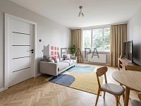 Prodej bytu 1+1 s balkónem v ulici Riegrova v Českých Velenicích. - možný budoucí stav