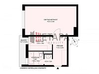 Prodej bytu 1+1 s balkónem v ulici Riegrova v Českých Velenicích. - půdorys bytu