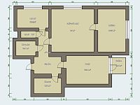 Pronájem  bytu 3+1 s balkonem o výměře 93 m2 v bezpečné a klidné lokalitě v Plzni Doubravce - plánek