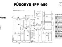 Budova Ostrava, Přívoz - studie přestavby na dům s 11 byty, nyní kanceláře, velmi dobrý stav - 002 Pudorys_1PP.jpg