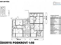 Budova Ostrava, Přívoz - studie přestavby na dům s 11 byty, nyní kanceláře, velmi dobrý stav - 005 Pudorys_PODKROVÍ.jpg