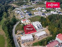 Krásný stavební pozemek Březnice u Zlína, skvělá lokalita, všechny IS