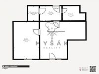 Zařízený byt 2+kk s velkým balkónem v bytovém domě U Trojice, České Budějovice - Matterport_U Trojice 2661_1E_ČB_půdorys.jpg