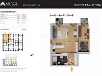 Prodej bytu C5a, 2+kk, 65,3 m² + 3,6m² balkón, projekt Antico, Český Brod - Zborovská - Foto