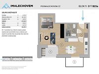 1B23b Prodej bytu, 1+kk, 37.42m² + balkón 8.01m², projekt Pod Malechovem, Český Brod - Foto