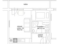 Pronájem bytu 1+kk 25 m2, Gagarinova Slaný - Fotka 8