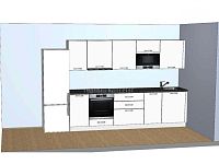 Pronájem bytu 2kk, 32m2, Odolena Voda, ulice Československé armády - vizualizace kuchyně