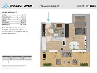 Pronájem bytu, 1+kk, 42.77m² + zahrada 69m² a garážové stání, projekt Pod Malechovem, Český Brod - Fotka 11