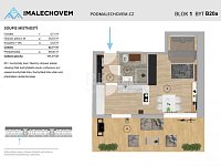 Pronájem bytu, 1+kk, 42.77m² + zahrada 69m² a garážové stání, projekt Pod Malechovem, Český Brod - Fotka 11