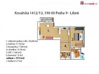 Novostavba bytu 2+kk, 58 m2 + 5,7 m2 balkon, 6.patro, OV, Praha 9 - Vysočany (metro B)  - 6