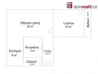 Pronájem bytu 2+kk s balkonem, 55m2, Vlašim - 9