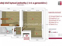 K prodeji, 2 bytové jednotky (1+1 a 1+kk) ul. J. Š. Baara č.p. 2614, centrum města České Budějovice - 3