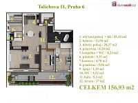 Prostorný byt 3+kk (119 m2) + terasa 36,97 m2, 4.patro, OV, TOP stav, Praha 6 - Břevnov - 11