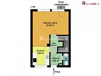 Prodej řadového domu, Maškova, Liberec - Dispoziční plánek 1. NP