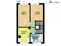 Prodej řadového domu, Maškova, Liberec - Dispoziční plánek 2.NP