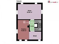 Prodej řadového domu, Maškova, Liberec - Dispoziční plánek suterén domu