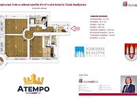 K pronájmu, bytu 3+kk, ul. Karla IV. 92/1, centrum města České Budějovice  - 2