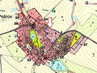 K prodeji, stavební pozemek o výměře 1.025 m2, Psárov, okr. Tábor - 2