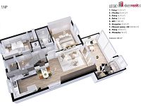 Prodej krajního ŘRD 5+KK 125 m2, pozemek 370 m2, U Háječku, Nučice, Praha západ - 3D 1.NP 