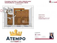 K pronájmu, byt 2+kk v 1.patře v blízkosti centra České Budějovice, ul. Skuherského 1448/38 - 2