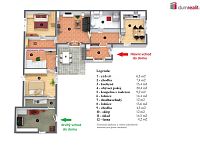 prodej  2gen. RD 6+2 210 m2, pozemek 1322 m2, Hostín, okres Mělník - půdorys přízemí