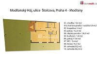 Světlý byt 3+kk, 72 m2 + zahrada 118, 1.p / 2 NP, novostavba, Praha 4 - Modřany - 11