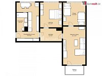 Nájem, byt, 3+1, lodžie, Sídliště Plešivec, Český Krumlov - 3