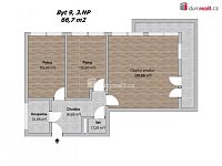 Byt 3+kk, 66 m2 s balkonem a parkovacím místem - 5