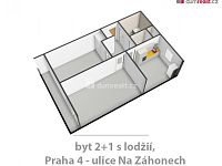 Světlý byt 2+1 s lodžiií, po rekonsturkci, 52,5 m2 + 6,5 m2 lodžie, 5.p, Praha 4 - Michle - 14