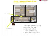 Prodej chaty 60 m2 v TOP stavu, užívaný pozemek 246 m2, Luka pod Medníkem - 17
