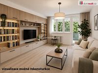 Světlý byt 2+1 k rekonsturkci, 62 m2 + 4 m2 lodžie, 1 .patro, OV, panel po rek. Praha 15 - Hostivař